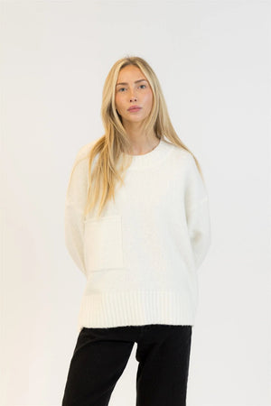 Lyla + Luxe Ollie Eco Crewneck Pullover Ivory