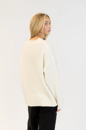 Lyla + Luxe Ollie Eco Crewneck Pullover Ivory