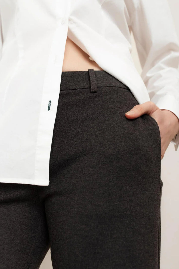 Paper Label Denise Pant Dark Melange Grey