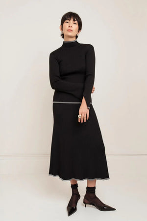 Paper Label Alexa Knit Skirt Black Combo