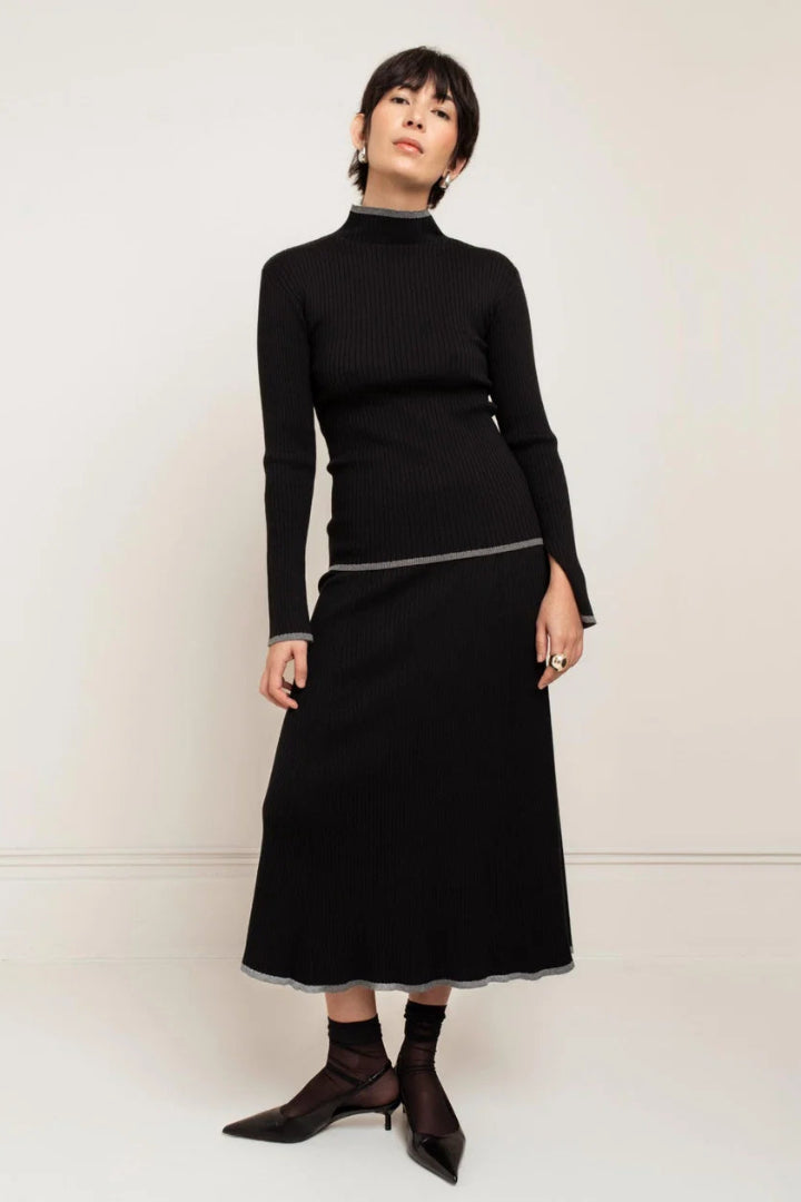 Paper Label Alexa Knit Skirt Black Combo