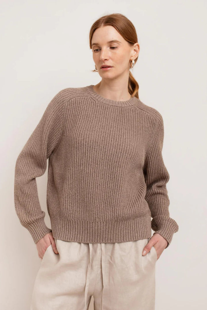 Paper Label Avery Crew Neck Silver Mink