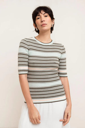 Paper Label Summer Stripe Shirt Iceberg Green Stripe