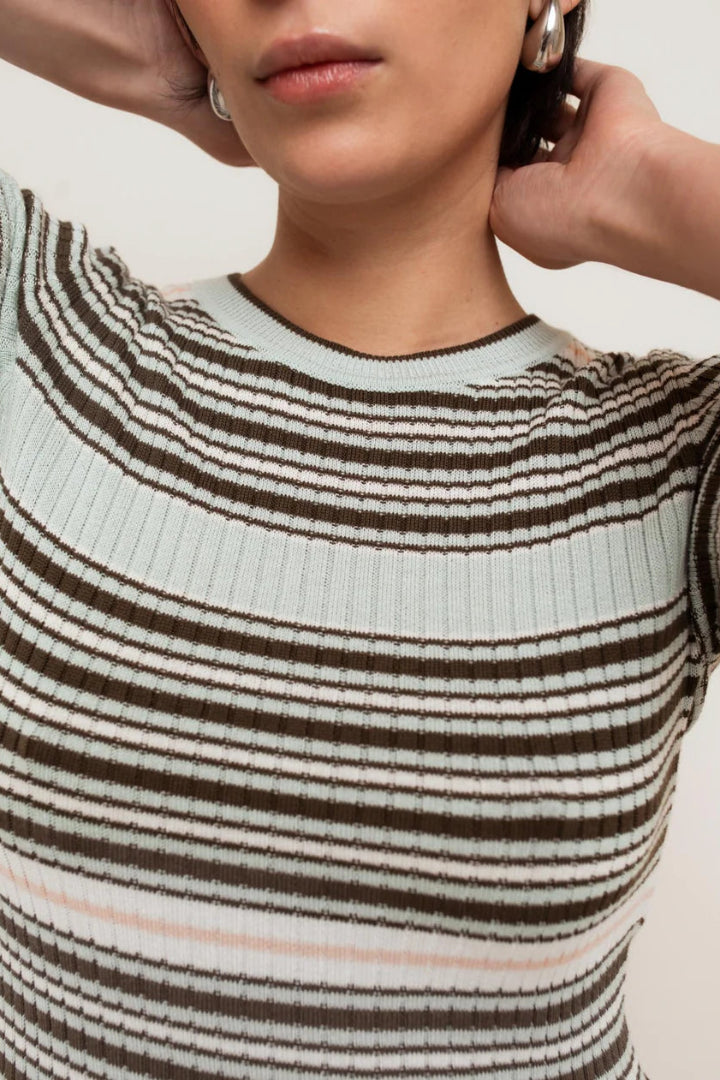 Paper Label Summer Stripe Shirt Iceberg Green Stripe