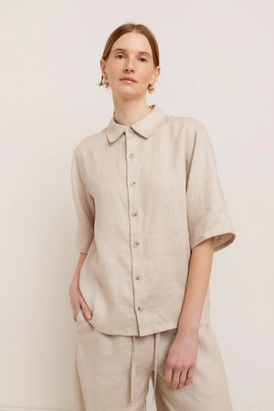 Paper Label Kinsley Short Sleeve Shirt Natural