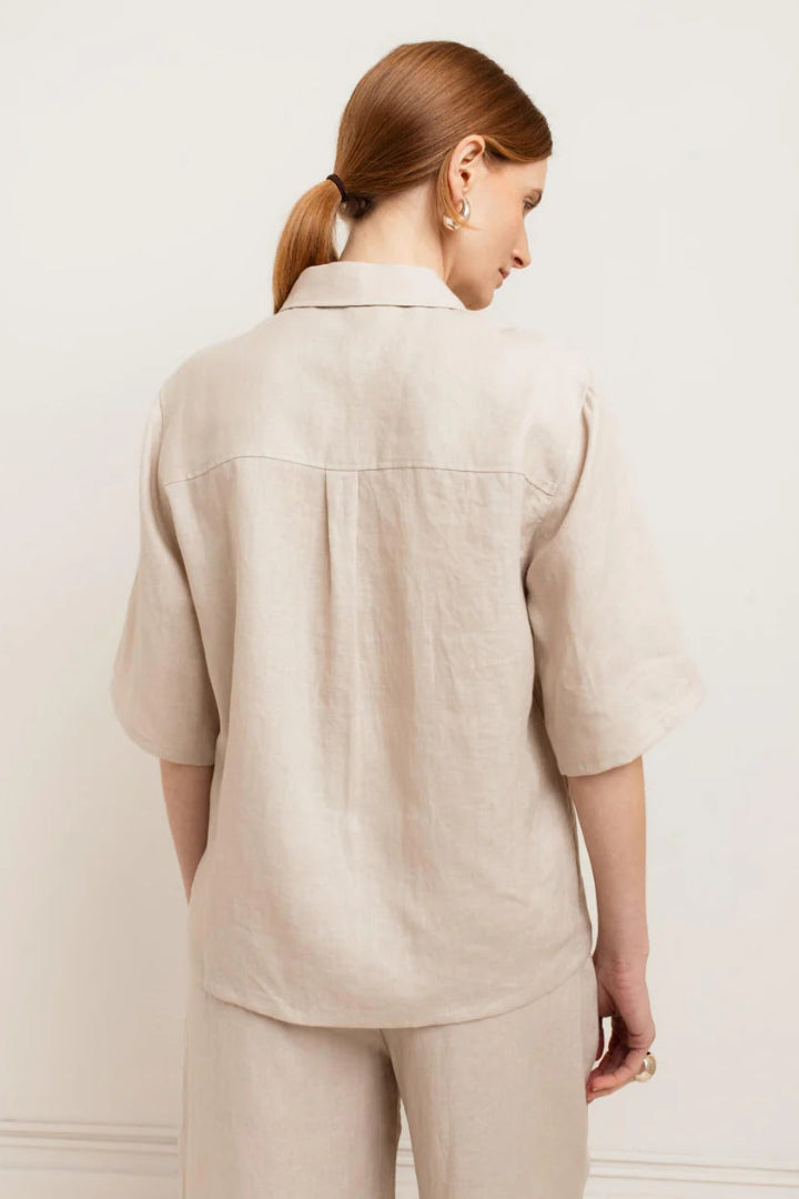 Paper Label Kinsley Short Sleeve Shirt Natural