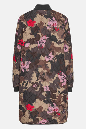 Ilse Jacobsen Long Quilt Coat Floral Camo