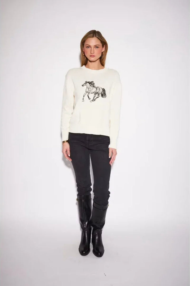 John & Jenn Nate Sweater Equestrian Pearl
