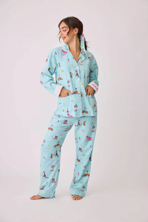 PJ Salvage Spaw Day Flannel Set Mint