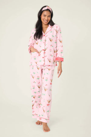 PJ Salvage Tini Time Drink Flannel Set Ballet Pink