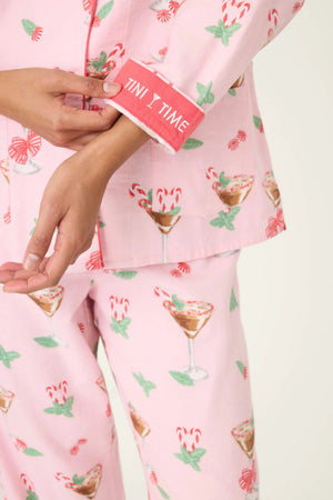 PJ Salvage Tini Time Drink Flannel Set Ballet Pink