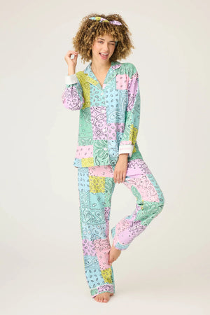 PJ Salvage Howdy Honey Paisley Print Flannel Set Multi