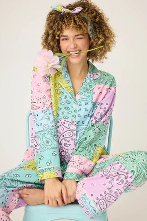 PJ Salvage Howdy Honey Paisley Print Flannel Set Multi