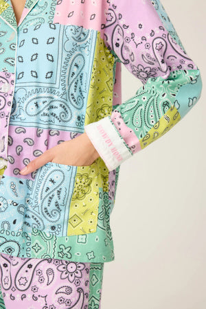 PJ Salvage Howdy Honey Paisley Print Flannel Set Multi