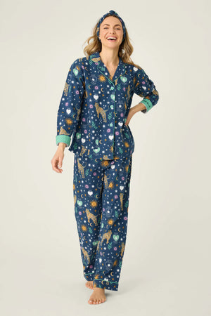 PJ Salvage Wild At Heart Tiger Print Flannel Set Navy