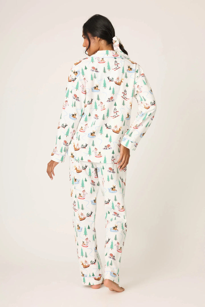 PJ Salvage Sleigh All Day Flannel Set White