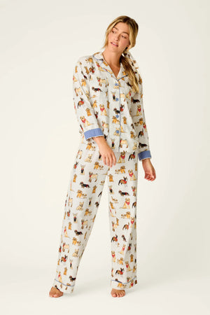 PJ Salvage Forever Favorite Flannels Ivory Howdy Pawtner