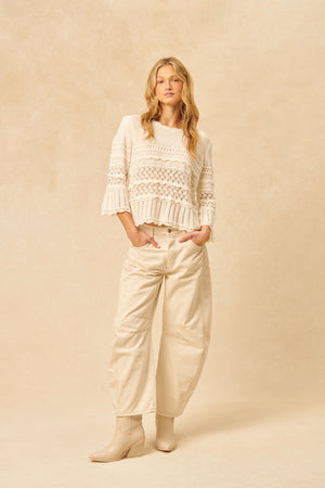 John + Jenn Silver Knit Ivory Meadow