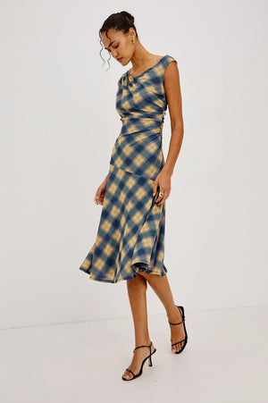 Rails Sorra Dress Navy Sage Plaid