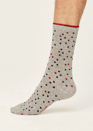 Thought Spotty Socks Mid Grey Marle