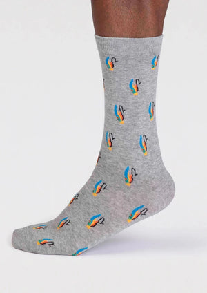 Thought Finley Fly Fishing Socks Grey Marle