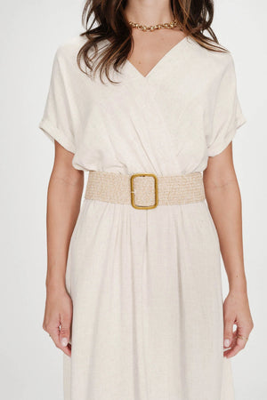 Grace & Mila Popcorn Belt Ecru