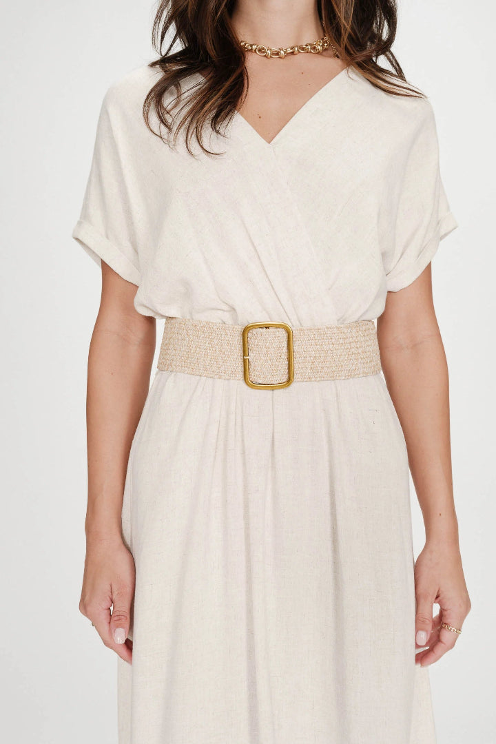 Grace & Mila Popcorn Belt Ecru