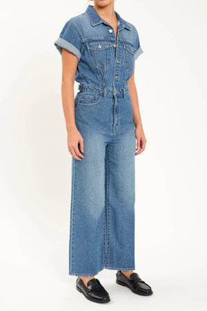 Daze Starlet Jumpsuit Short Sleeve Wide Leg Crop Ballad