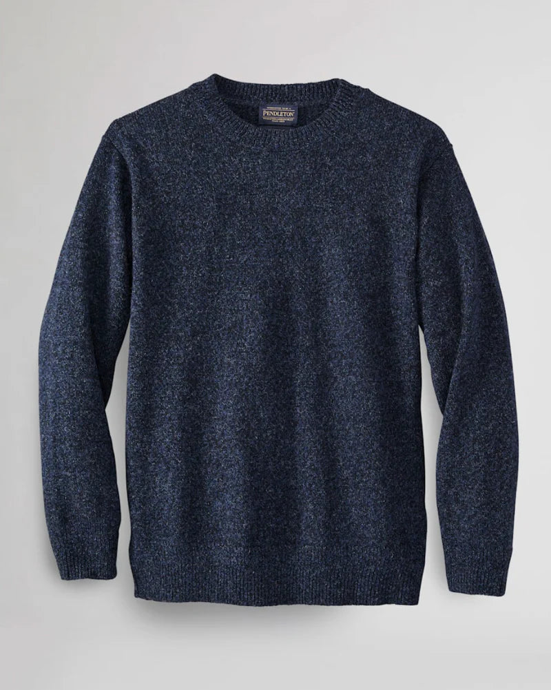 Pendleton Mens Shetland Crew Indigo Heather