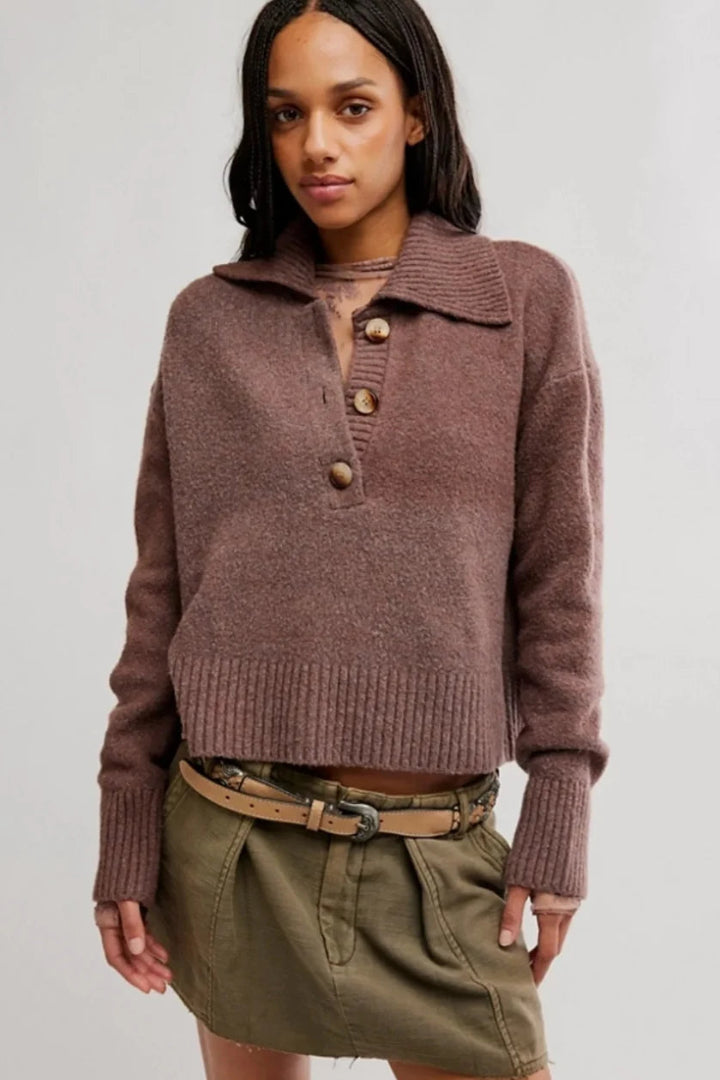 Free People Trading Up Polo Enchanted Oak Melange