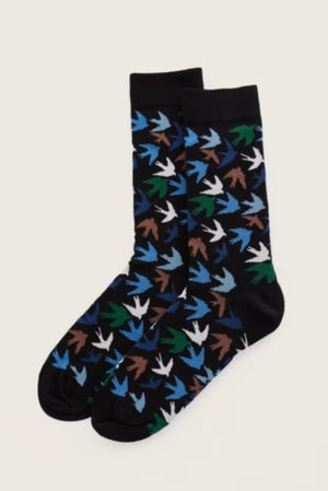 Sea Salt Mens Bamboo Arty Socks Inkwell