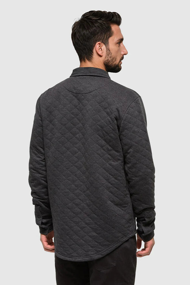TenTree Quilted Colville Shacket Meteorite Black Heather
