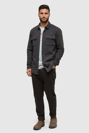 TenTree Quilted Colville Shacket Meteorite Black Heather