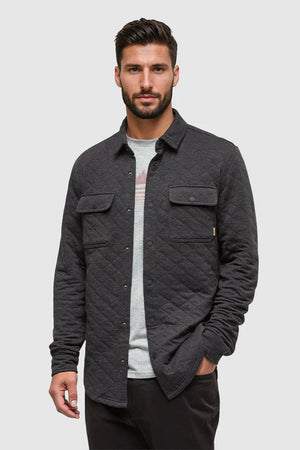 TenTree Quilted Colville Shacket Meteorite Black Heather