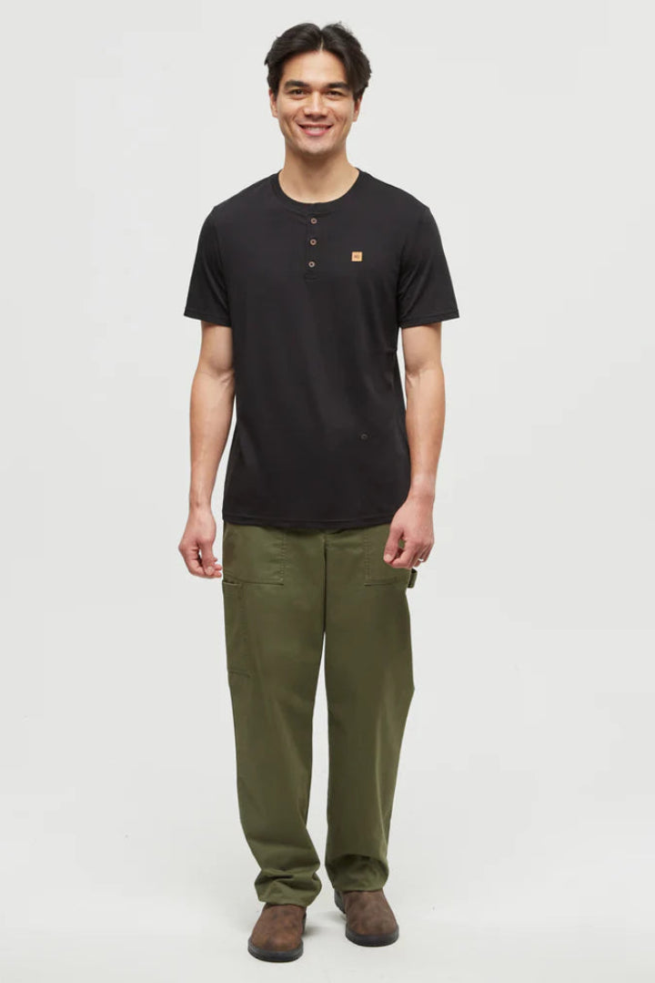 Ten Tree Baker Henley T-Shirt Meteorite Black