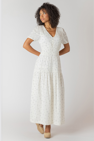 Room34 Botton Smoking Dress Delicate Floral