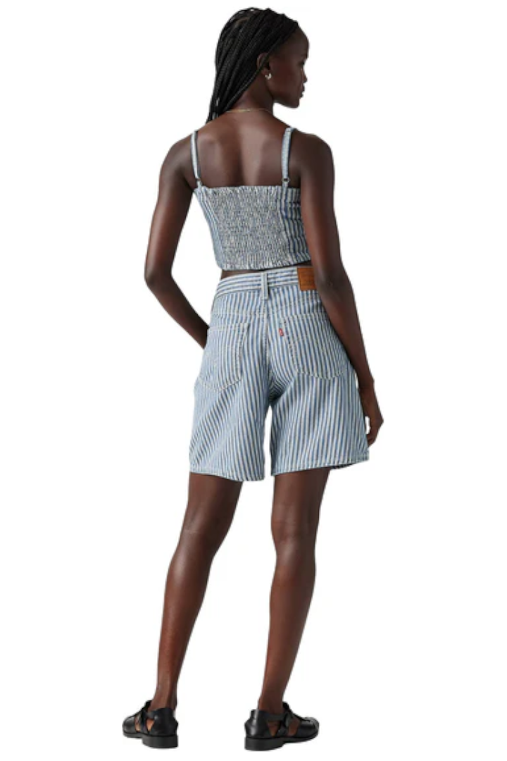 Levi's High Rise Baggy Shorts Mischa Stripe