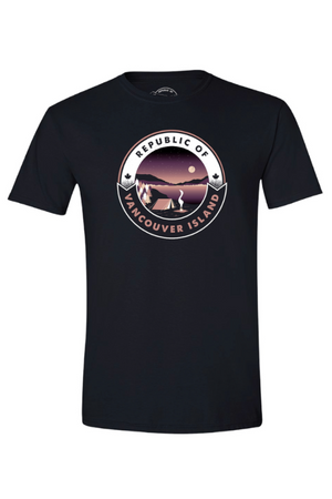 Republic or Vancouver Island Camping Moon Tshirt