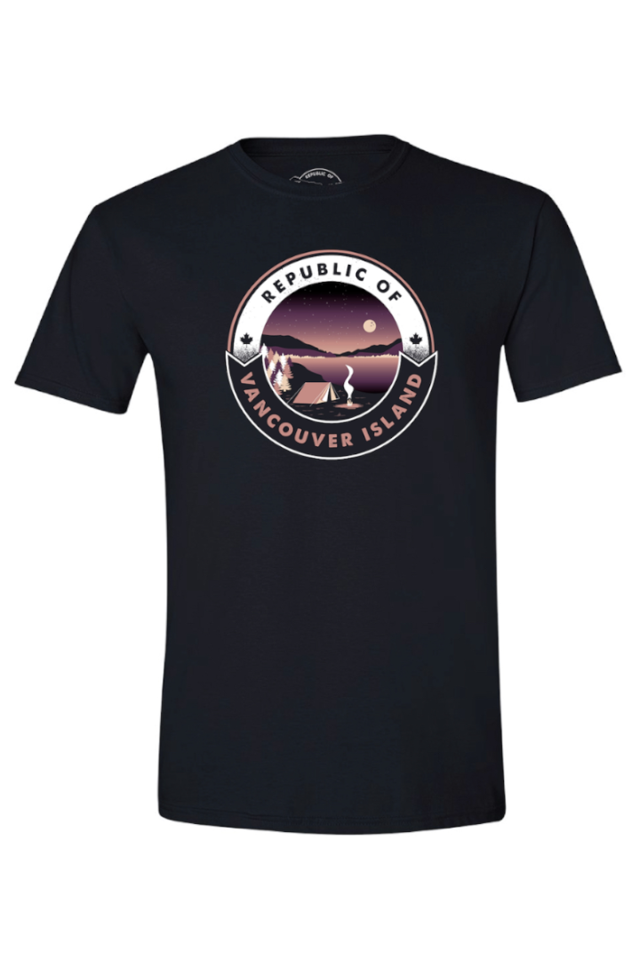 Republic or Vancouver Island Camping Moon Tshirt