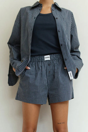 Paper Label Sofie Shirt Indigo Blue White Stripe