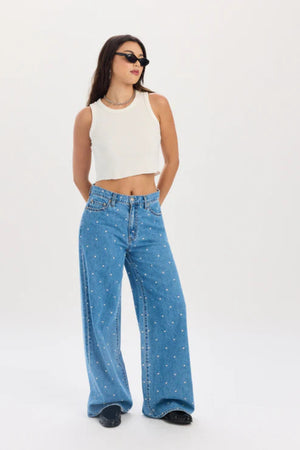 Daze The Wanderer Mid Rise Palazzo Full Circle