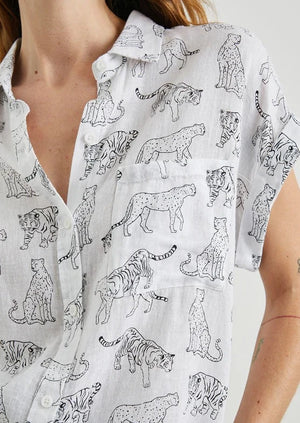 Rails Whitney Shirt Ivory Jungle Cats