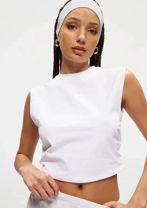 Kuwalla Ruched Sleeveless Tee