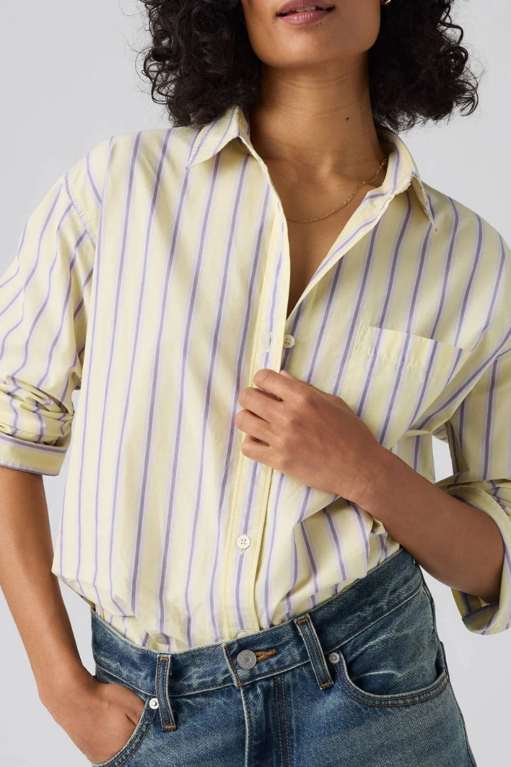 Levi's Harlie Boyfriend Shirt Costanza Stripe French Vanilla