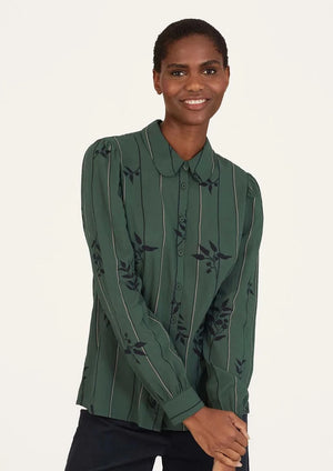 Thought Ramona Printed Shirt Forest Green