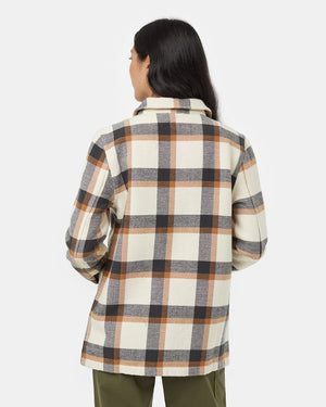 Tentree Flannel Utility Jacket Vintage White/Modern Pine