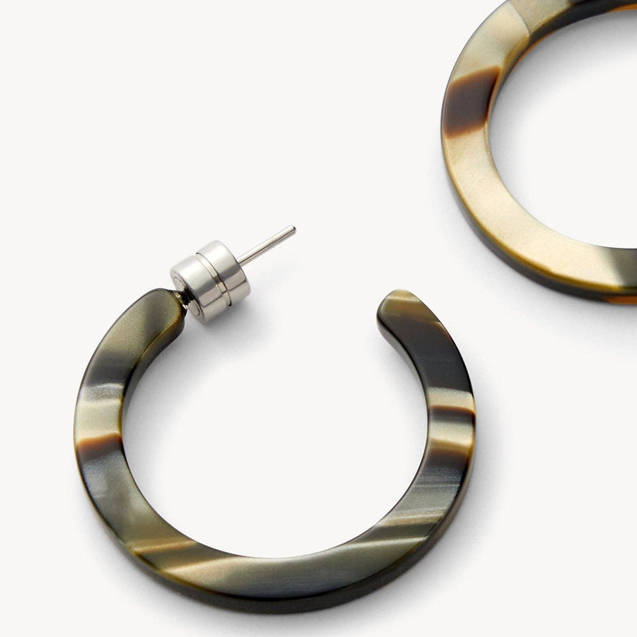Mini Hoops in Midnight Horn