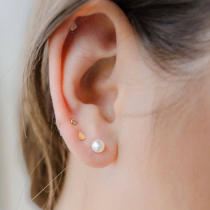 Petite Gold Pearl Studs