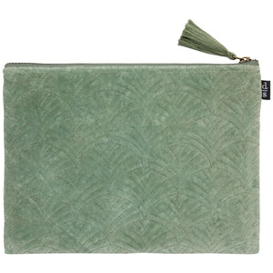 Danica Jade Quilted Velvet Flat Pouch