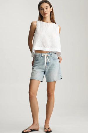 Mavi Nella Short Bleached Linen Denim